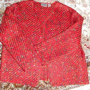 Chicos Size 2 Silk Woven Jacket